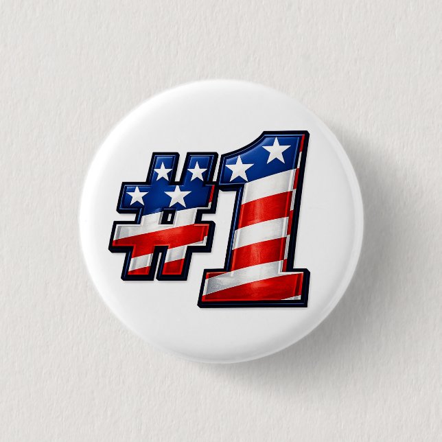 Patriotic #1 Flag Design 3 Cm Round Badge (Front)
