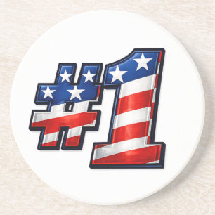 Patriotic #1 Flag Design Coaster
