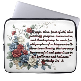 Patriotic 1 Timothy 2:1-2 Fleece Blanket Laptop Sleeve