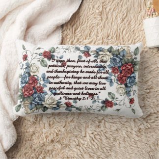Patriotic 1 Timothy 2:1-2 Fleece Blanket Lumbar Cushion