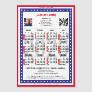Patriotic 2026 Political Election QR Code Calendar