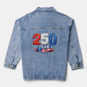 Patriotic 250 Year Birthday Denim Jacket