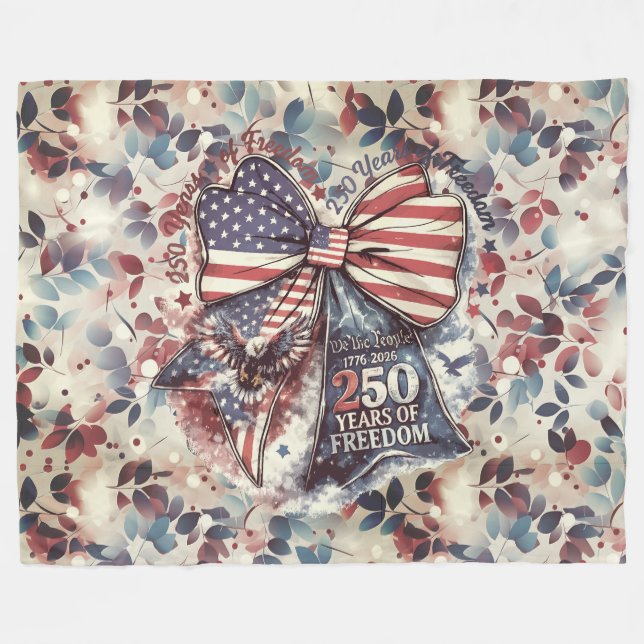 Patriotic 250 Year Birthday Fleece Blanket (Front (Horizontal))
