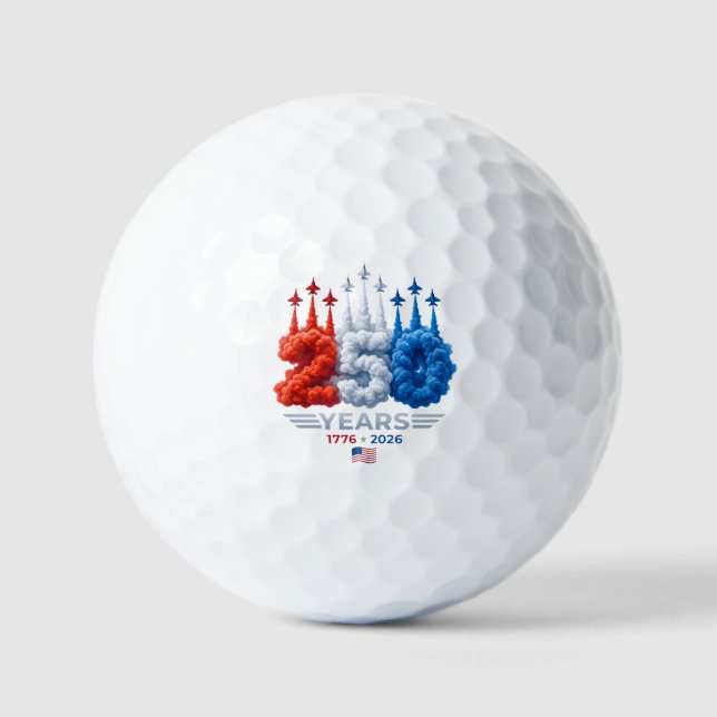 Patriotic 250 Year Birthday Golf Balls (Front)