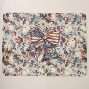 Patriotic 250 Year Birthday Sherpa Blanket