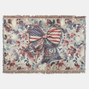 Patriotic 250 Year Birthday Throw Blanket