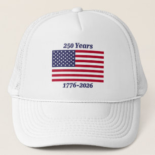 Patriotic 250 Years 1776-2026 Flag Trucker Hat