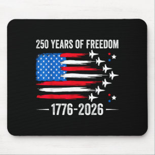 Patriotic 250 years of freedom fighter jet 250th mouse pad