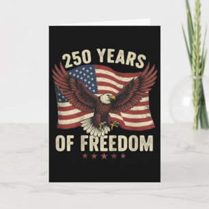 Patriotic 250 Years Of Freedom Vintage Eagle Usa F Card