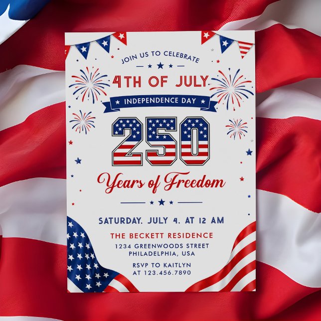 Patriotic 250th America Anniversary Invitation (Creator Uploaded)