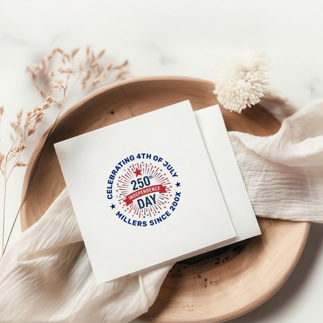 Patriotic 250th Independence Day Fireworks Napkin (Creator Uploaded)