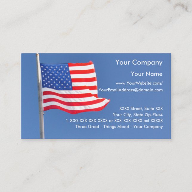 Patriotic 2 - business card template (Front)