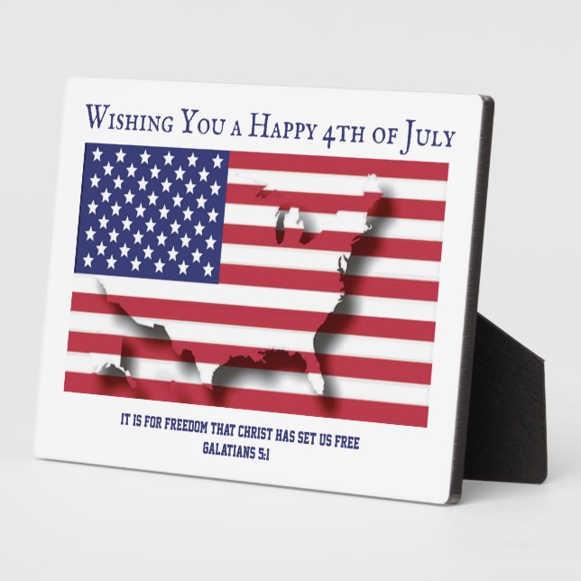 PATRIOTIC 4TH JULY Custom Christian Plaque (Side)
