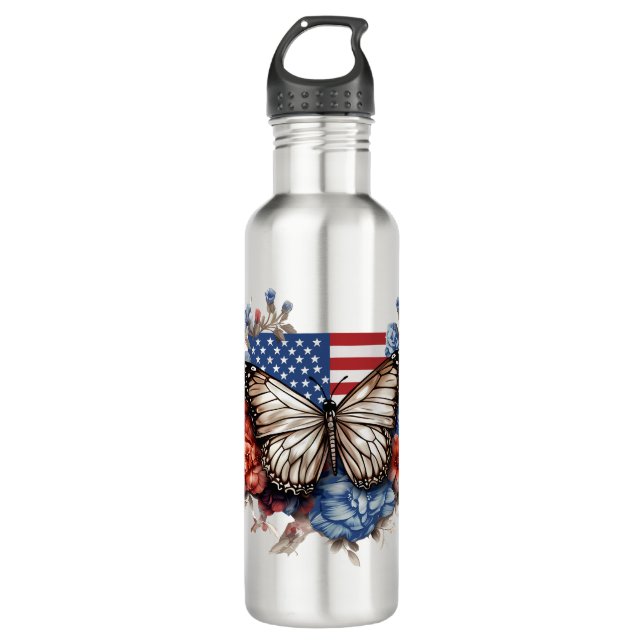 Patriotic 4th Of July 710 Ml Water Bottle (Front)