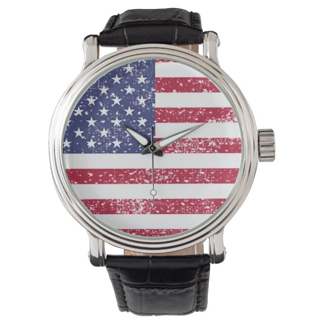 Patriotic 4th Of July American Flag Watch (Front)