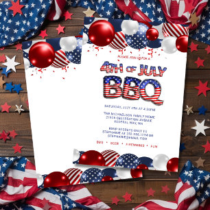 Patriotic 4th of July BBQ Invitation