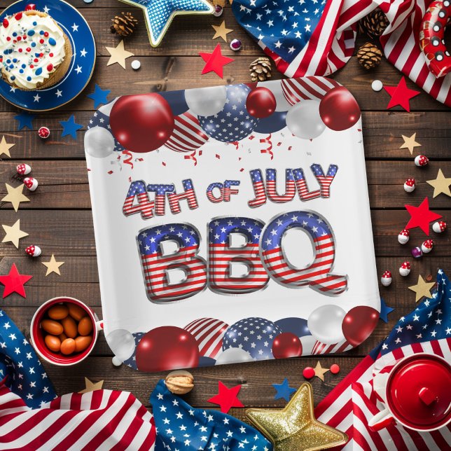 Patriotic 4th of July BBQ Paper Plate (Patriotic 4th of July BBQ Paper Plates)