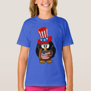 Patriotic 4th of July BBQ Penguin  T-Shirt