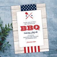 Patriotic 4th of July BBQ Rustic Wood