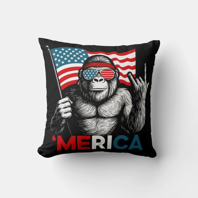 Patriotic 4th Of July Bigfoot Cushion (Front)