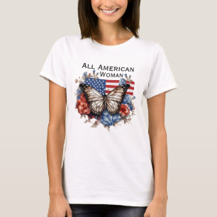 Patriotic 4th Of July Butterfly Woman's T-Shirt