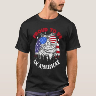 Patriotic 4th of July Cat Proud To Be An Americat T-Shirt