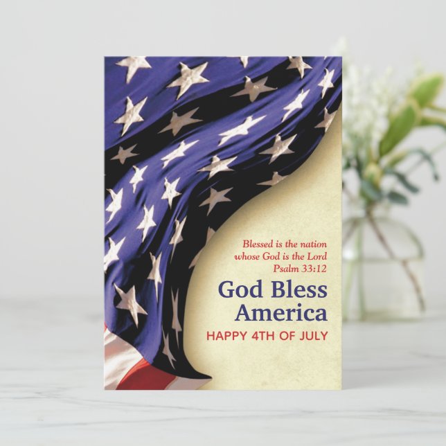 Patriotic 4TH OF JULY Christian Holiday Card (Standing Front)