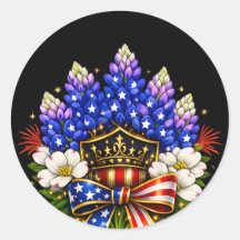 Patriotic 4th of July Clip Art Texas Bluebonnet