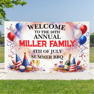 Patriotic 4th of July Family Celebration Banner