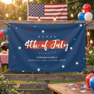 Patriotic 4th of July Happy Independence Day Party Banner