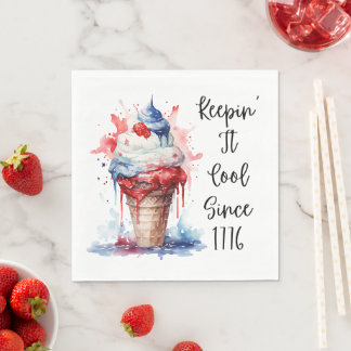 Patriotic 4th of July Ice Cream T-Shirt Napkin