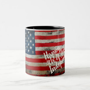 Patriotic 4th of July Independence Day Art Two-Tone Coffee Mug