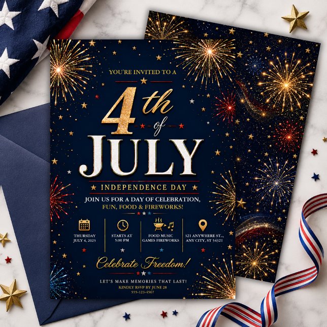 Patriotic 4th of July Independence Day Invitation (Creator Uploaded)