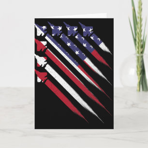Patriotic 4th Of July Jet Usa American Flag Men Bo Card