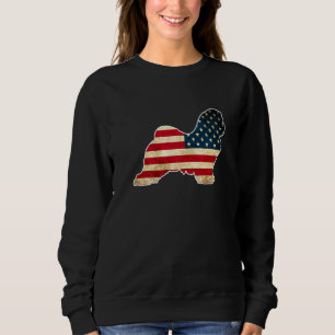 Patriotic 4th Of July Maltese Dog American Flag   Sweatshirt