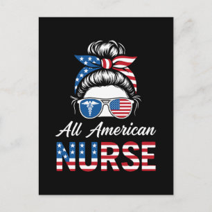 Patriotic 4th of July Nurse Independence Day Pride Holiday Postcard
