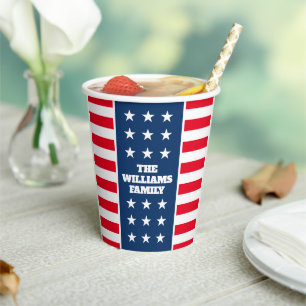Patriotic 4th of July party stars & stripes custom Paper Cups