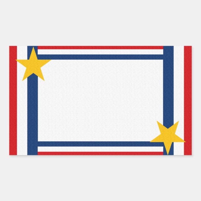 Patriotic 4th of July Rectangular Sticker (Front)