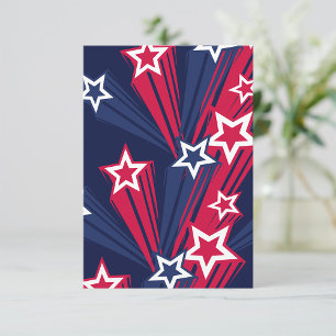 Patriotic 4th of July Stars Red White And Blue Invitation