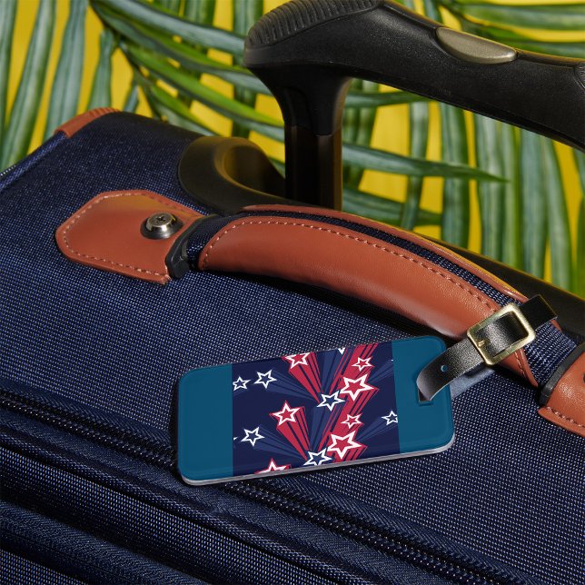 Patriotic 4th of July Stars Red White And Blue  Luggage Tag (Creator Uploaded)