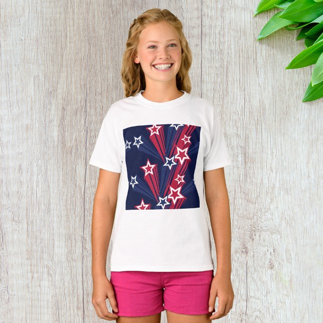 Patriotic 4th of July Stars Red White And Blue  T-Shirt (Creator Uploaded)