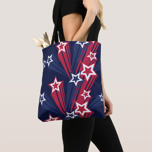 Patriotic 4th of July Stars Red White And Blue Tote Bag