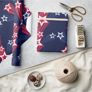 Patriotic 4th of July Stars Red White And Blue  Wrapping Paper