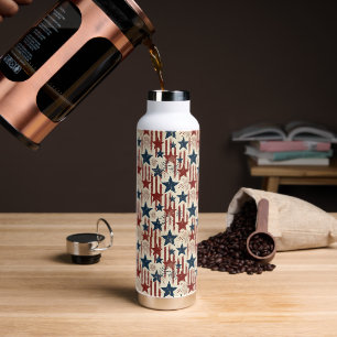 Patriotic 4th of July, Stars Stripes, Americana Water Bottle