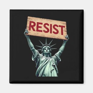 Patriotic 4th Of July Statue Of Liberty Resist Tru Magnet
