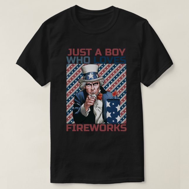 Patriotic 4th of July Uncle Sam  T-Shirt (Design Front)