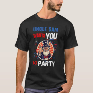 Patriotic 4th of July Uncle Sam Wants You To Par T-Shirt
