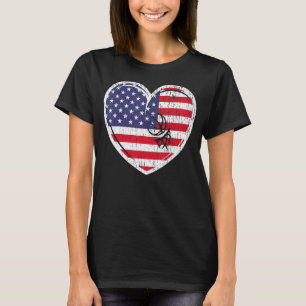Patriotic 4th Of July Us Flag Red White & Blue Bas T-Shirt