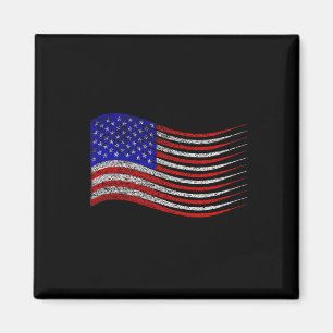Patriotic 4th Of July Usa American Flag Waving Magnet