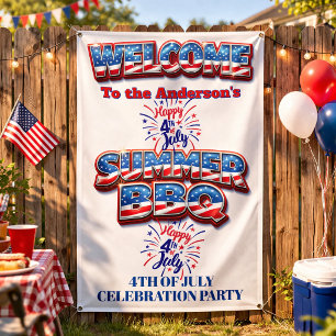 Patriotic 4th of July Welcome Banner 